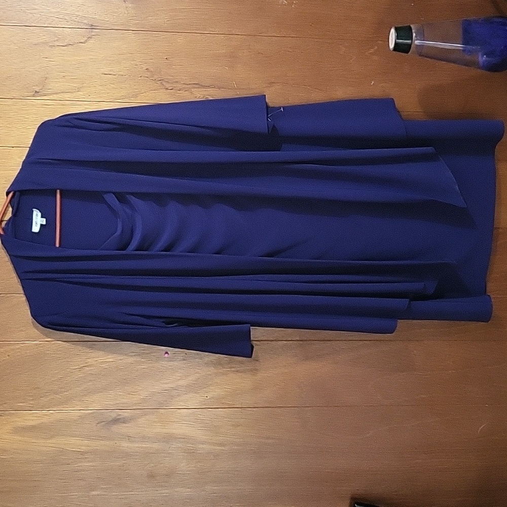 Navy dress w/ coverlet.